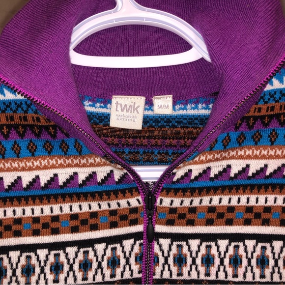 Simons | High Neck Zip Up Sweater | Multicolour - Picture 4 of 5